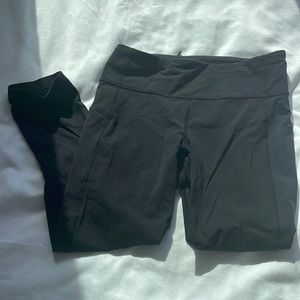 Lululemon 21” black leggings with mesh